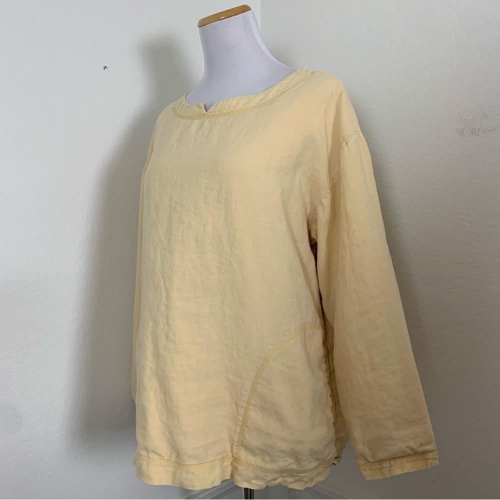 j jill Linen Long Sleeve Oversized Lined Shirt Women’s S Lagenlook Pockets Hanfu - Picture 5 of 17
